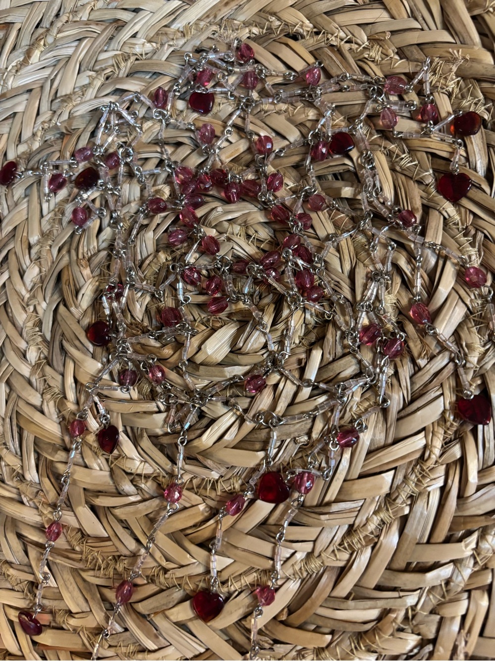 Beaded silver tone hair ornamentation